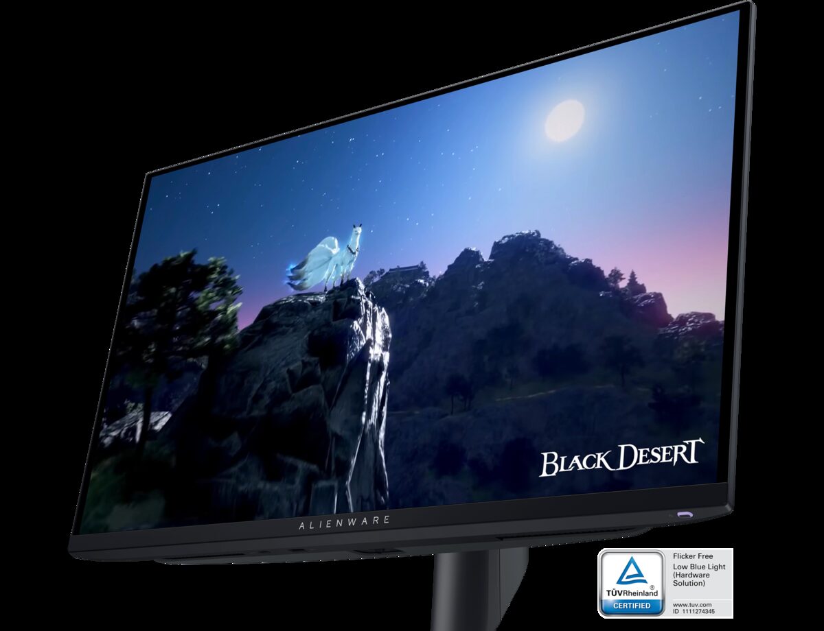 Игровой монитор Dell AW2725DF с изображением игры Black Desert на экране.
