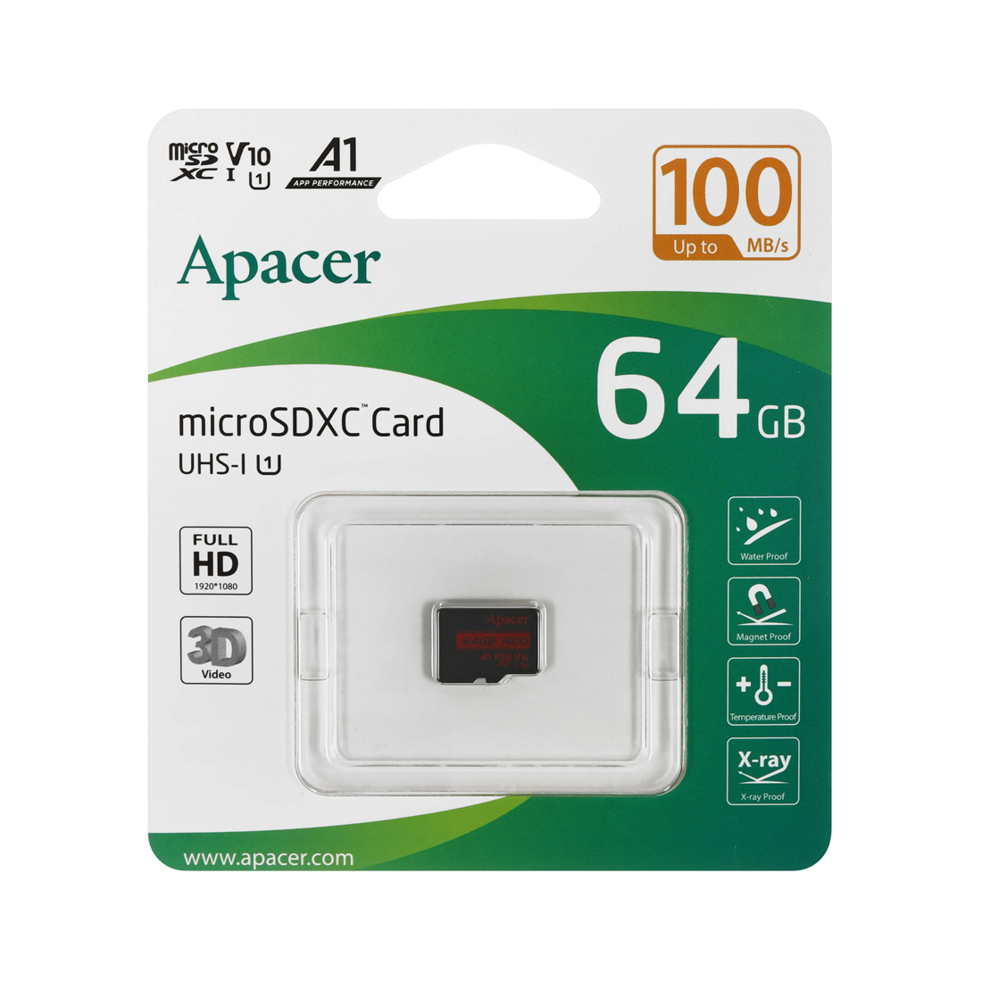 Карта памяти Apacer R100 microSDXC 64 ГБ, U1 V10 A1, без адаптера – купить недорого с доставкой по Алматы и Казахстану