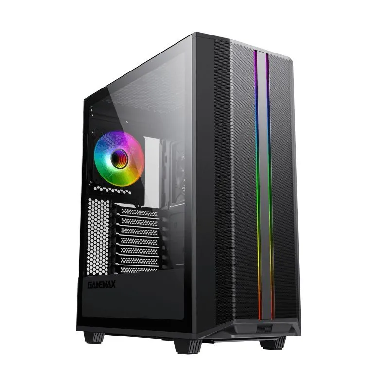 Корпус GameMax Precision Black, MATX, 1x120FAN, 1x140COC, без БП