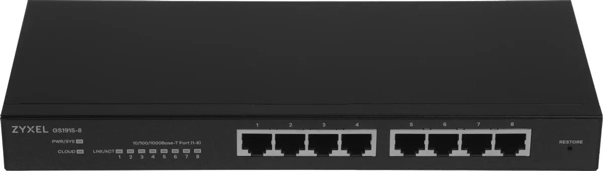 Коммутатор ZyXEL GS1915-8-EU0101F, 8 портов, управляемый L2 — купить в Казахстане | neom.kz