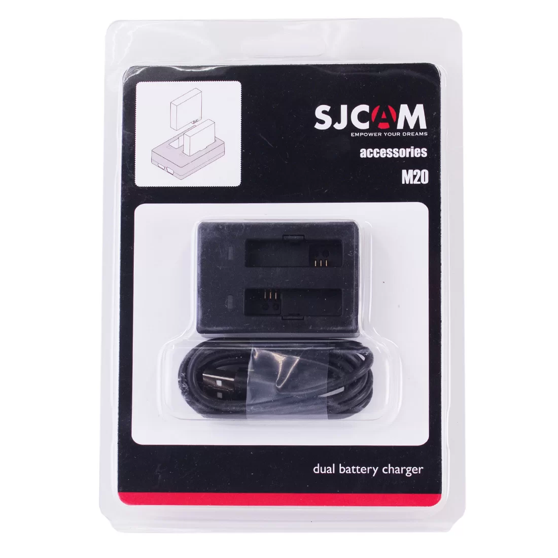 Зарядное устройство SJCAM SJ301 для 2-х аккумуляторов M20 – купить недорого с доставкой по Алматы и Казахстану