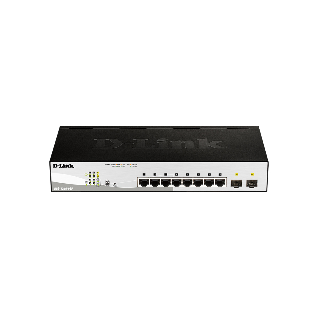 Коммутатор D-Link DGS-1210-08P/G3A, 8 портов 1 Гбит/с, 2×SFP, PoE+, управляемый L2 – купить недорого с доставкой по Алматы и Казахстану