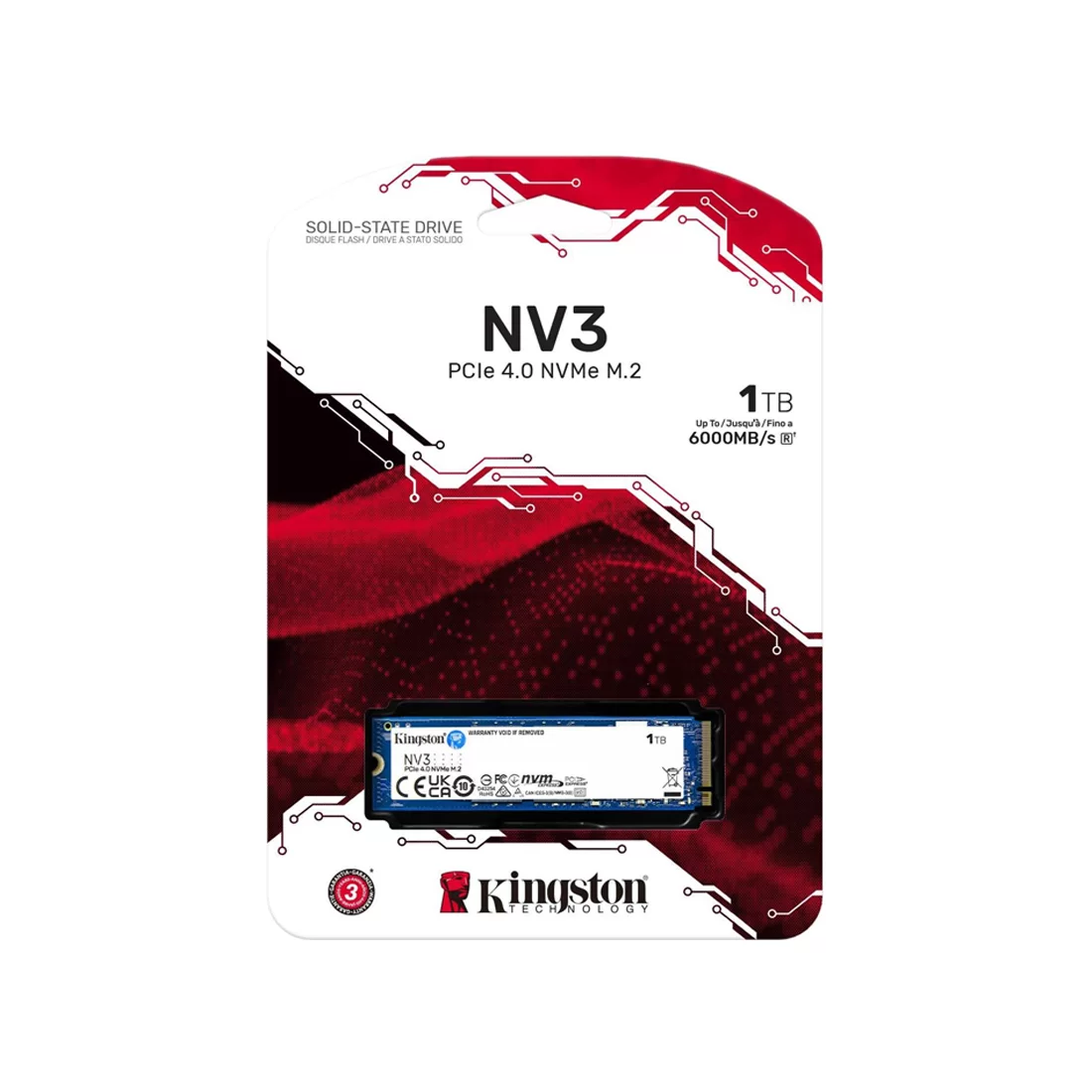 Накопитель SSD Kingston NV3, 1 ТБ, M.2, PCIe 4.0