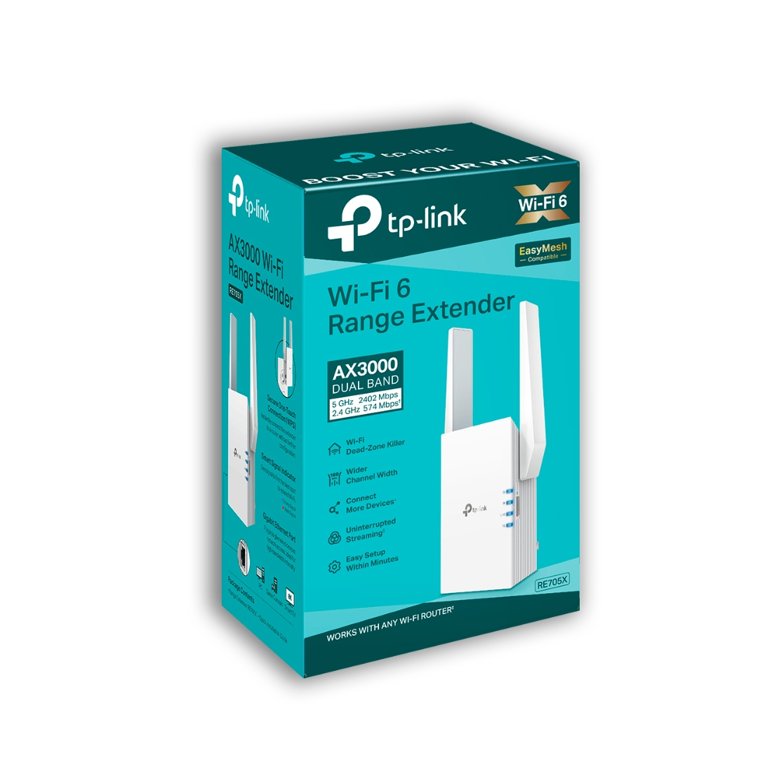 Усилитель Wi-Fi TP-Link RE705X, Wi-Fi 6 AX3000, 5 ГГц, 1×LAN 1 Гбит/с – купить недорого с доставкой по Алматы и Казахстану