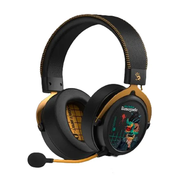 Наушники игровые беспроводные A4Tech Bloody MR595 Renegade Black Mindnight SAVAGE, чёрные