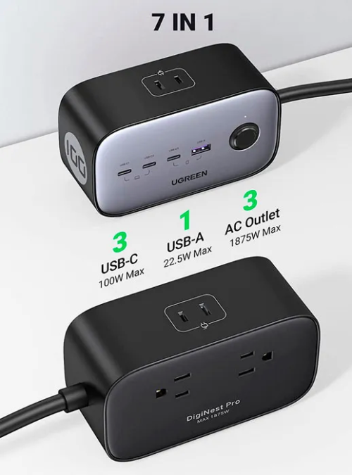 Сетевое зарядное устройство Ugreen CD270 100W Nexode Power Strip (3C1A) 60167 — купить в Казахстане | neom.kz