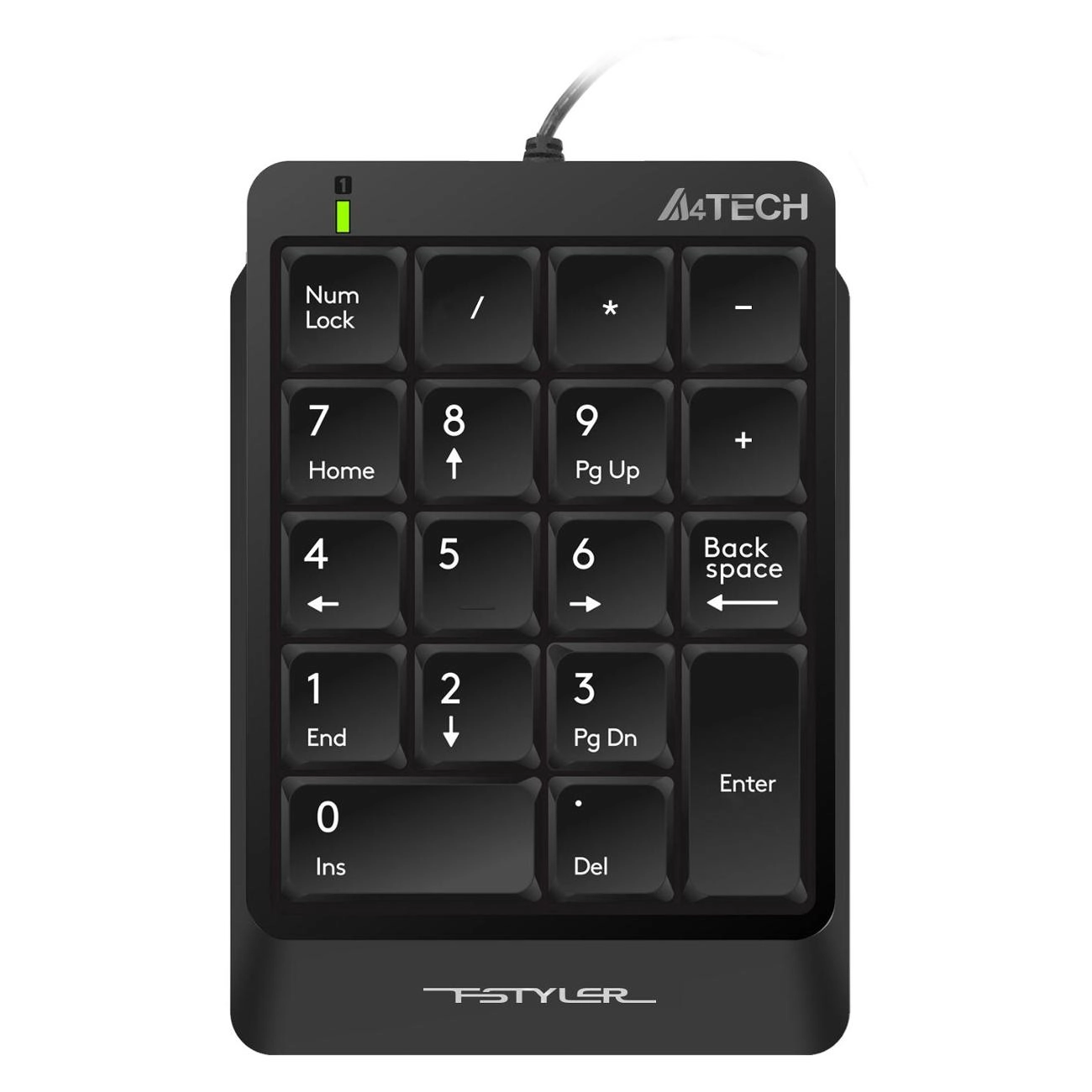 Клавиатура мембранная проводная A4Tech Fstyler FK13P Numpad, чёрная