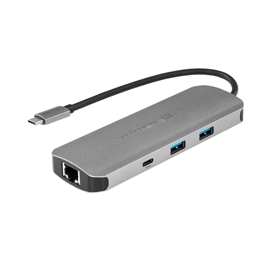 Док-станция Vention TQMHB, подключение USB-C, HDMI, RJ-45, картридер, зарядка PD 100 Вт — купить в Казахстане | neom.kz