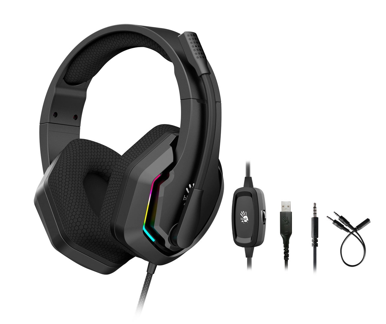 Гарнитура игровая проводная A4Tech Bloody G260p, 50 мм, чёрная