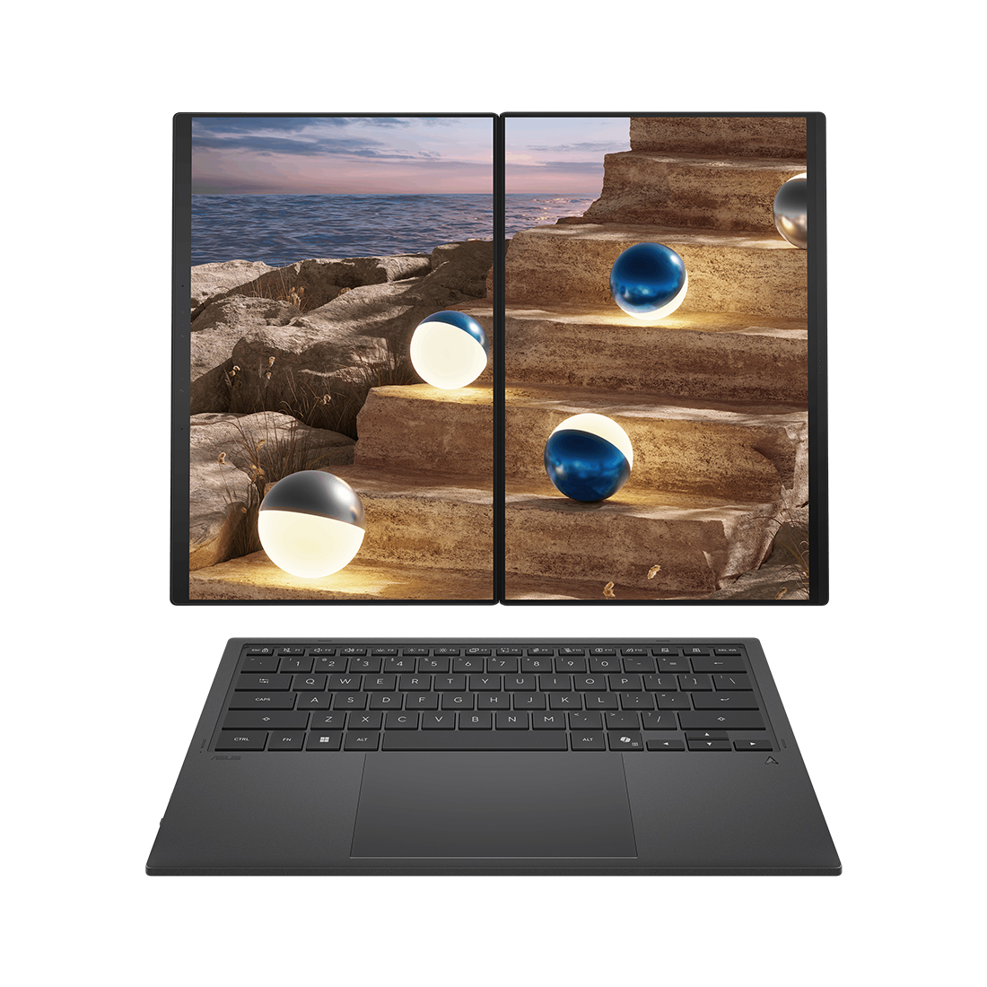 Ноутбук ASUS Zenbook Duo UX8407AA-SN152W 14" 3K OLED Core Ultra 9 386H 32GB SSD 1TB Windows 11 Home (UX8407AA-SN152W) – купить недорого с доставкой по Алматы и Казахстану