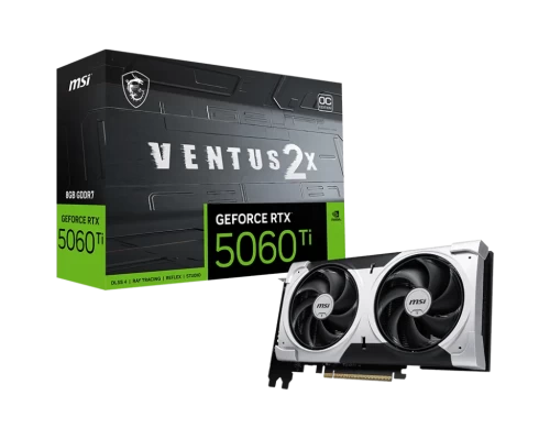 Видеокарта MSI GeForce RTX 5060 Ti 16G VENTUS 2X OC PLUS, 16Gb GDDR7 128-bit 1xHDMI 3xDP
