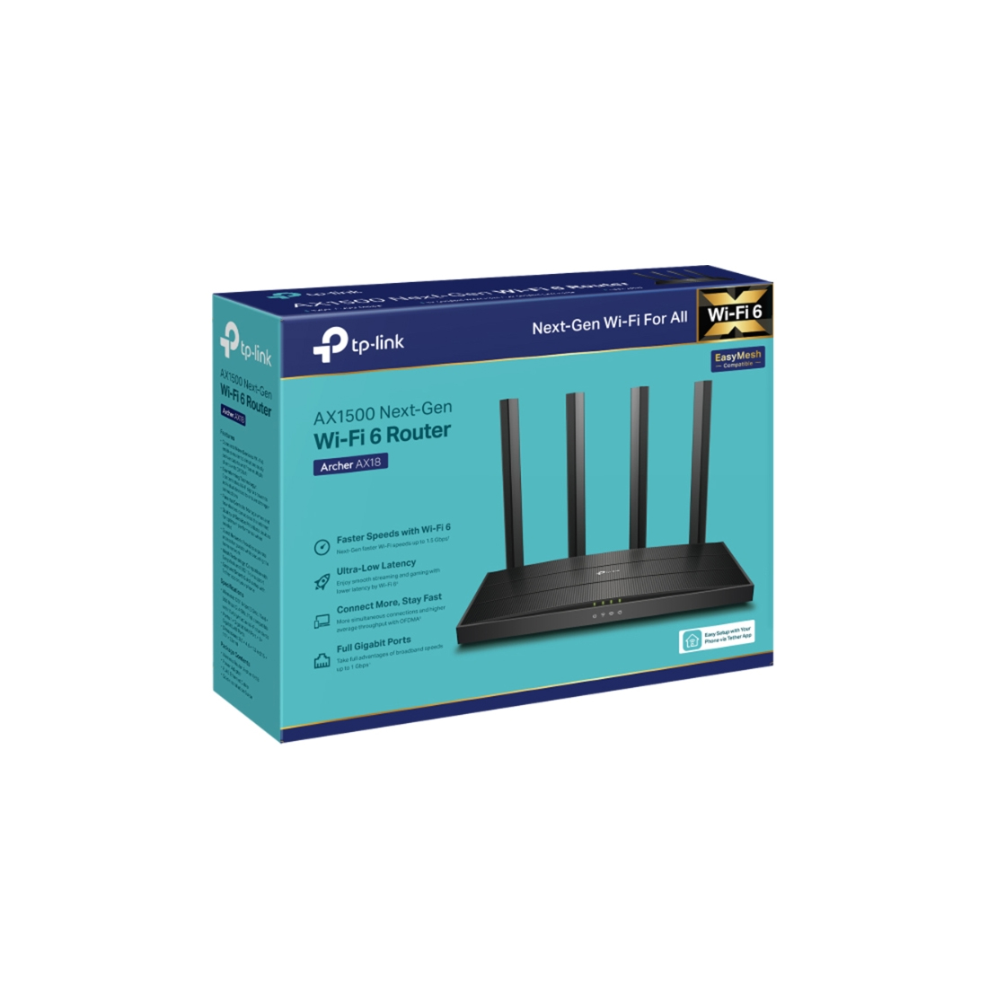 Wi-Fi роутер TP-Link Archer AX18, Wi-Fi 6 AX1500, 2.4/5 ГГц – купить недорого с доставкой по Алматы и Казахстану фото 3