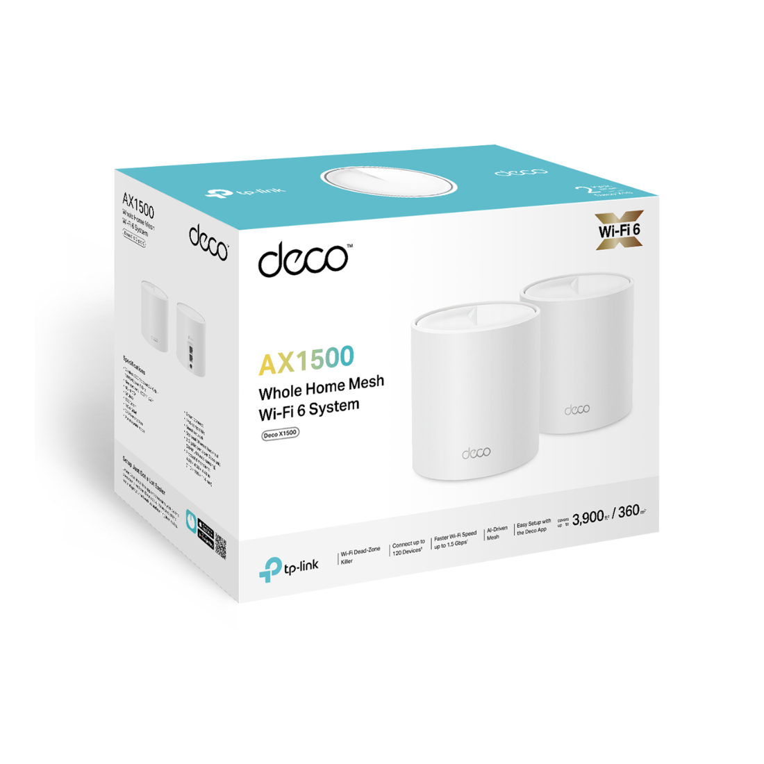 Mesh Wi-Fi система TP-Link Deco X1500(2-pack), Wi-Fi 6 AX1500, 2.4/5 ГГц – купить недорого с доставкой по Алматы и Казахстану
