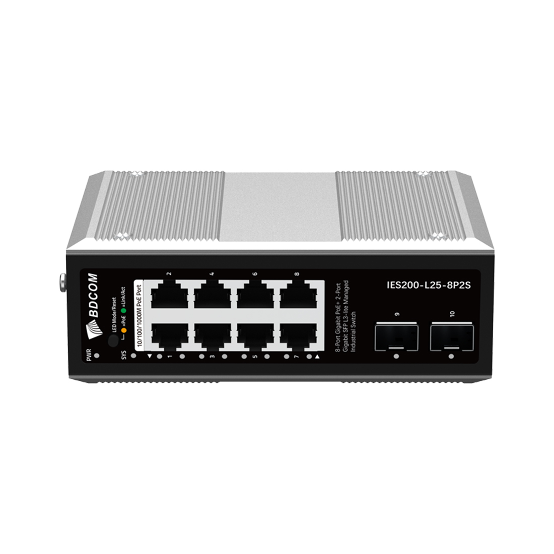 Коммутатор BDCOM IES200-L25-8P2S, 8 портов 1 Гбит/с, PoE, управляемый L3 – купить недорого с доставкой по Алматы и Казахстану фото 2