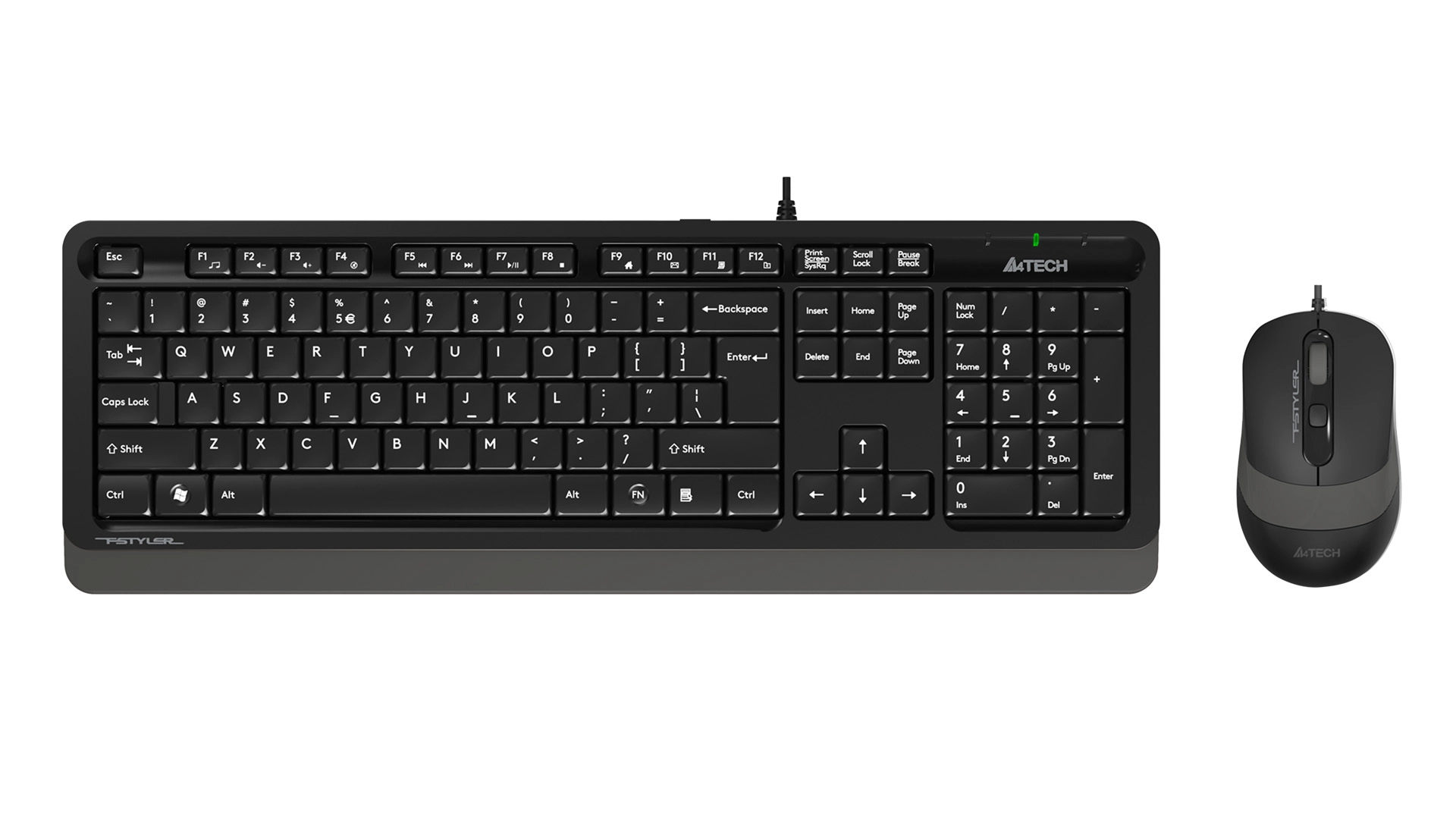 Комплект клавиатура + мышь проводной A4Tech Fstyler F1010, серый