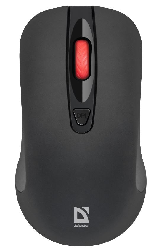 Мышь беспроводная Defender Nexus MS-195, 4 кнопки, 1600 dpi, чёрная