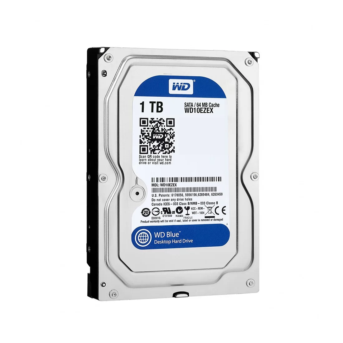 Жесткий диск HDD 1000 Gb Western Digital (WD10EZEX), 3.5", 64Mb, SATA III, Blue