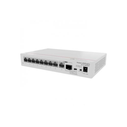 Коммутатор Huawei S110-8P2ST, 8 портов 1 Гбит/с, 1×SFP, PoE+, неуправляемый — купить в Казахстане | neom.kz
