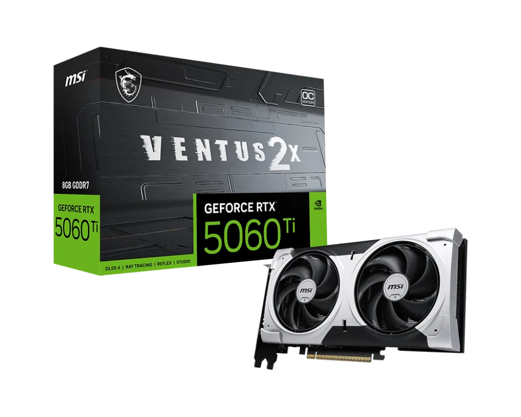 Видеокарта MSI GeForce RTX 5060 Ti 8G VENTUS 2X OC PLUS, 8Gb GDDR7 128-bit 1xHDMI 3xDP G506T-8V2CP