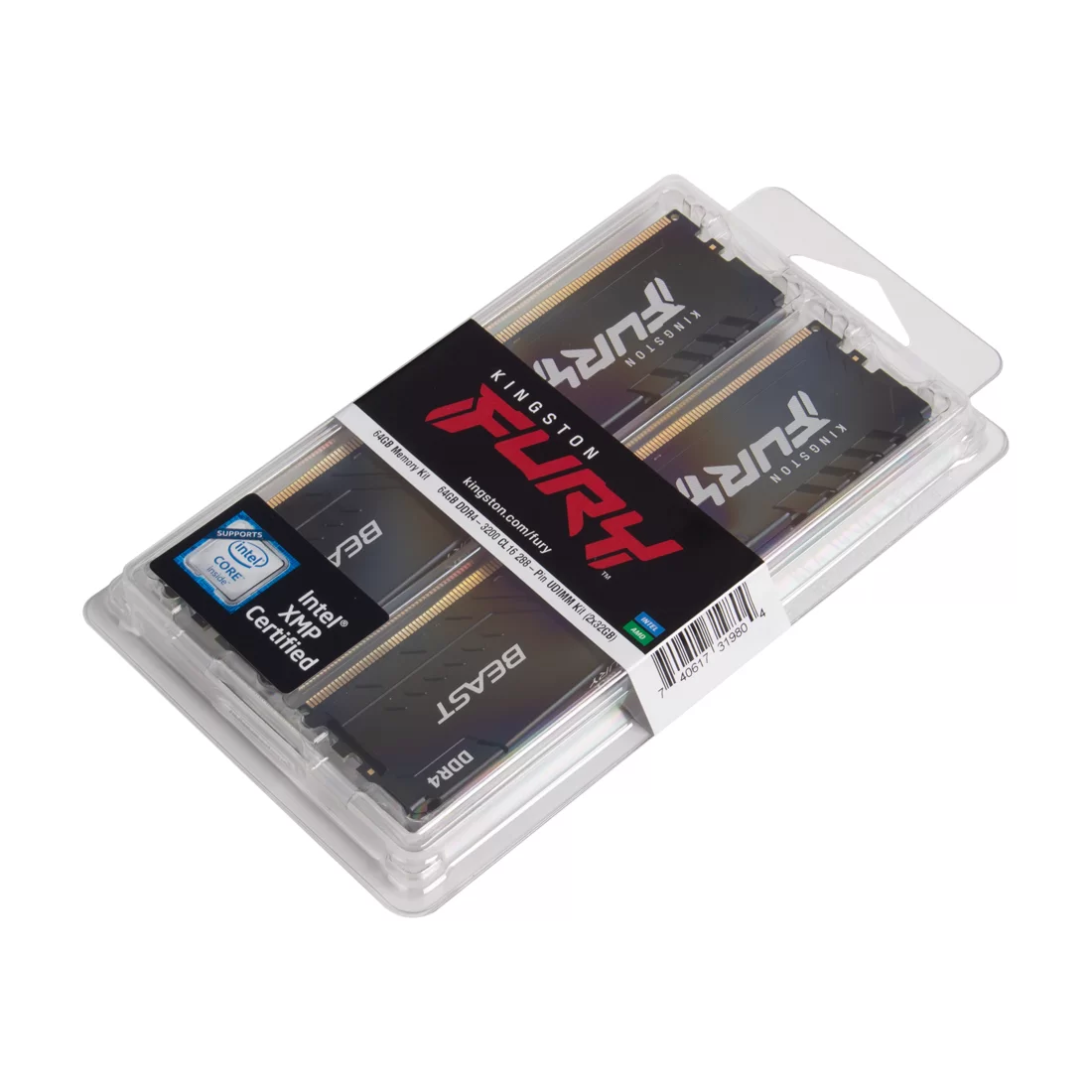 Комплект модулей памяти Kingston FURY Beast KF432C16BBK2/64 DDR4 64GB (Kit 2x32GB) 3200MHz — оперативная память RAM фото 3