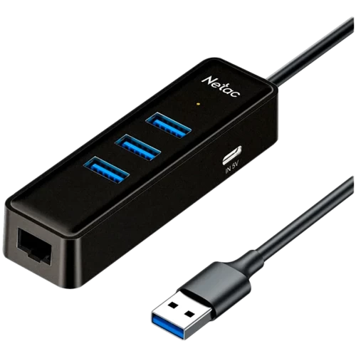 USB-хаб Netac WF12, подключение USB-A, 3 порта USB 3.0, RJ-45 1 Гбит/с — купить в Казахстане | neom.kz