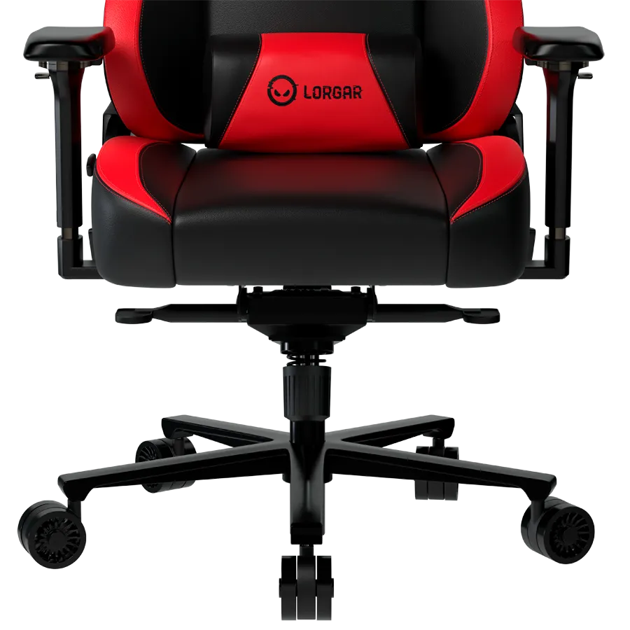 LORGAR Base 311, Gaming chair, PU eco-leather, 1.8 mm metal frame, multiblock mechanism, 4D armrests, 5 Star aluminium base, Class-4 gas lift, 75mm PU casters, Black + red – купить недорого с доставкой по Алматы и Казахстану фото 7