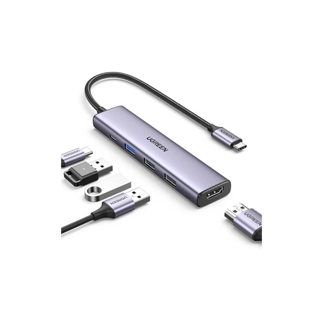 Мультифункциональный адаптер Ugreen CM478/15495 Type-C 5 в 1 Серый – купить недорого с доставкой по Алматы и Казахстану