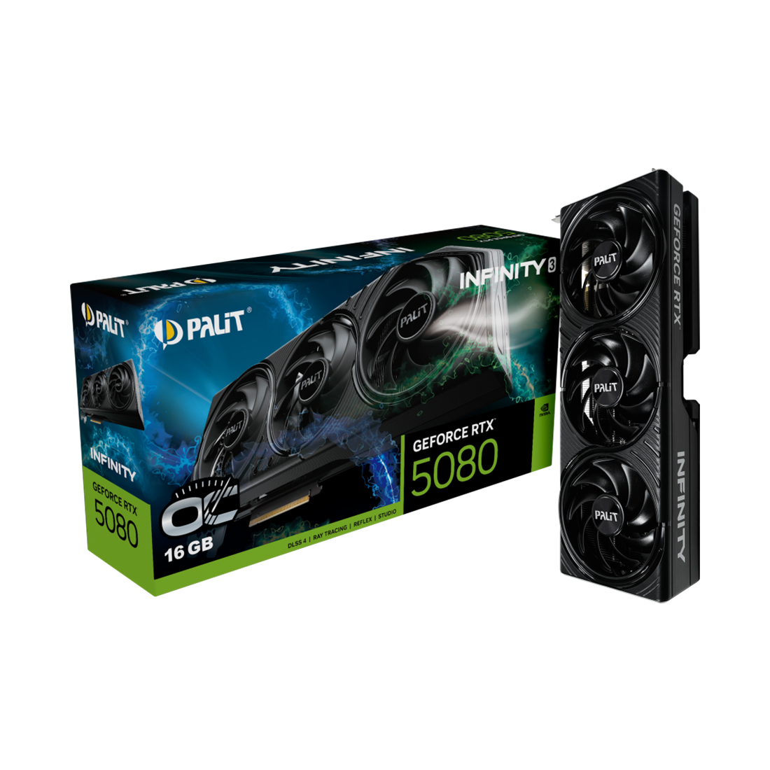 Видеокарта Palit GeForce RTX 5080 Infinity 3 OC 16GB GDDR7 (NE75080U19T2-GB2035S)