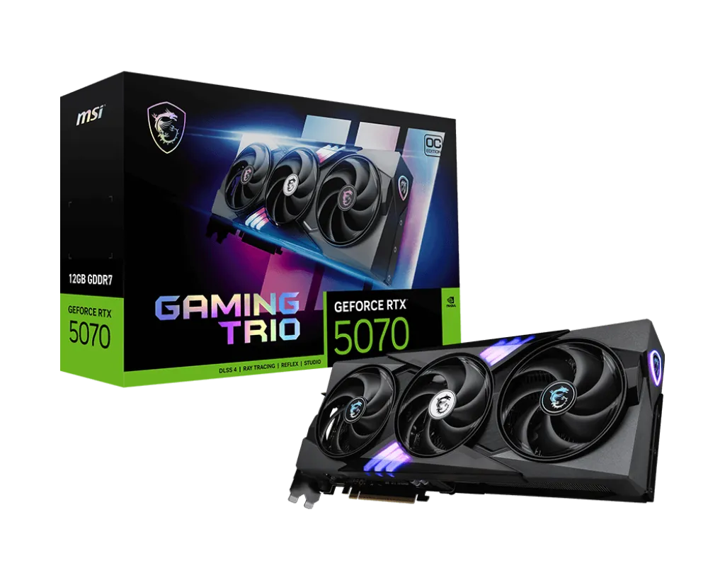 Видеокарта MSI GeForce RTX 5070 12G GAMING TRIO OC, 12G GDDR7 192bit 1xHDMI 3xDP