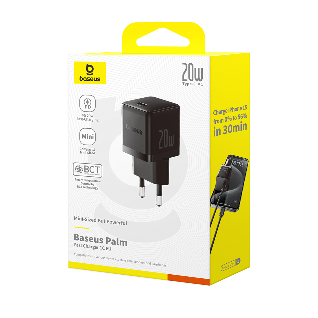 Адаптер питания Baseus Palm 1C 20W Black (P10111602113-00) – купить недорого с доставкой по Алматы и Казахстану