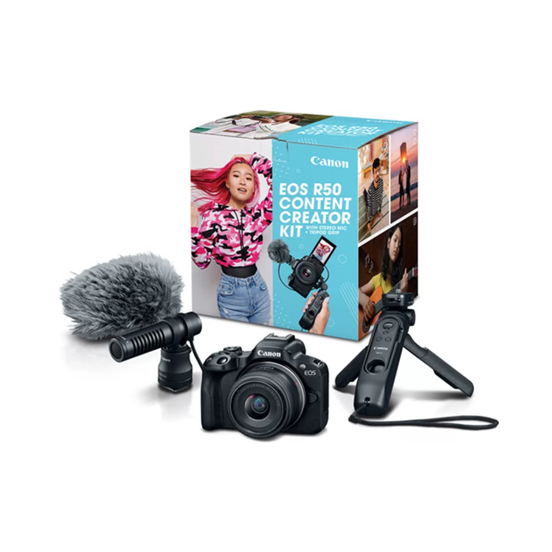 Цифровой фотоаппарат CANON EOS R50 + RF-S 18-45 mm IS STM Creator Kit Black – купить недорого с доставкой по Алматы и Казахстану