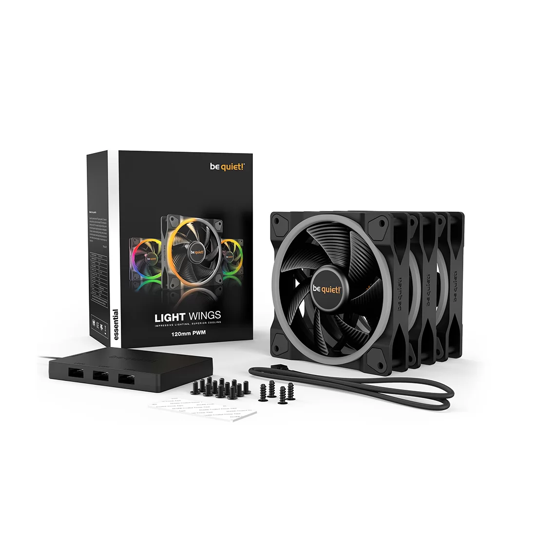 Вентилятор для компьютерного корпуса Bequiet! Light Wings 120mm PWM ARGB Triple Pack – купить недорого с доставкой по Алматы и Казахстану
