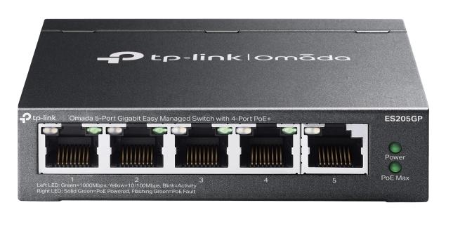 Коммутатор TP-Link ES205GP, 1 Гбит/с, PoE+, управляемый L2
