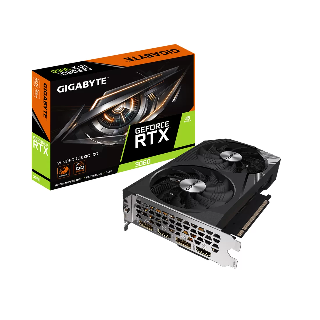 Видеокарта Gigabyte GeForce RTX 3060 Windforce OC 12GB GDDR6 (GV-N3060WF2OC-12GD)