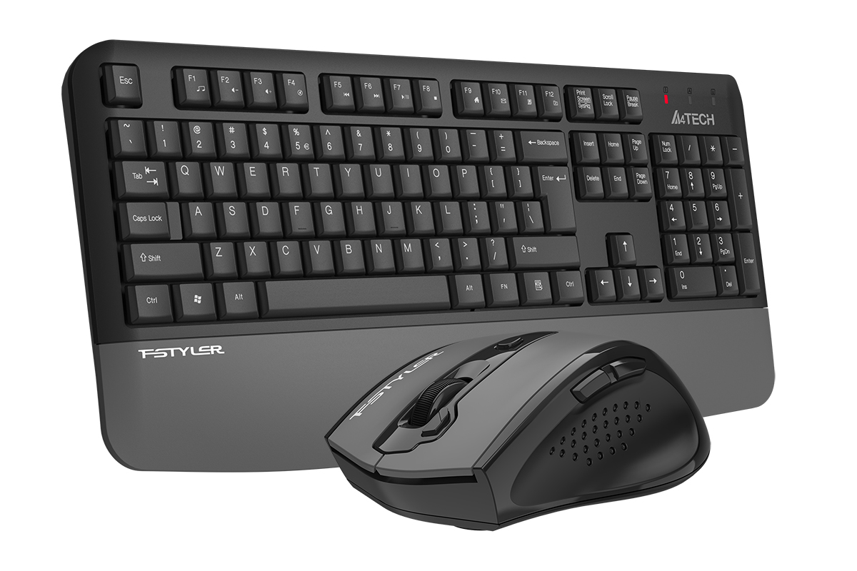 Комплект клавиатура + мышь беспроводной A4Tech Fstyler FG2500S Plus, серый