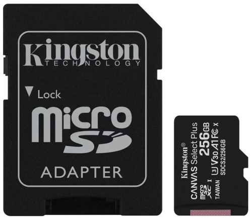 Карта памяти Kingston Canvas Select Plus, Micro SDXC, 256 GB, Class 10 (с адаптером) – купить недорого с доставкой по Алматы и Казахстану