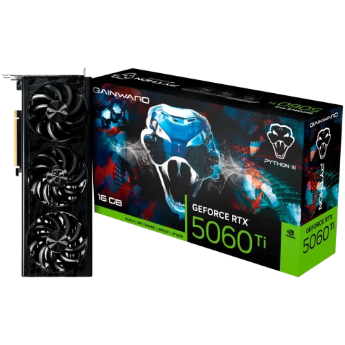 Видеокарта Gainward GeForce RTX 5060 Ti Python III 16GB GDDR7 (NE7506T019T1-GB2061T)
