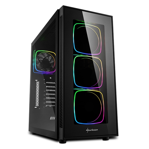 Корпус Sharkoon TG6 RGB, ATX, 3x3.5, 4x2.5, 2xUSB 3.0, 2xUSB2.0, Audio, 452*215*465mm, без БП