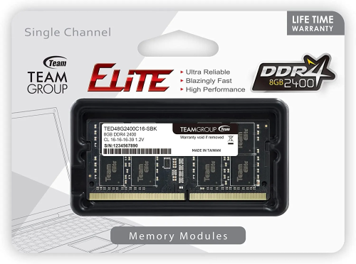 Оперативная память для ноутбука  8GB DDR4 2400Mhz Team Group ELITE SO-DIMM TED48G2400C16-S01 — оперативная память RAM