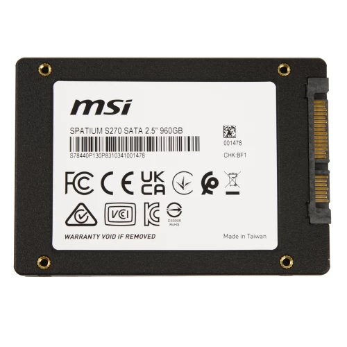 SSD-накопитель MSI Spatium S270 960GB 2.5" SATA III (SPATIUM S270 SATA 2.5" 960GB)