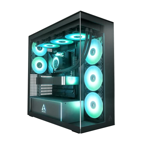 Корпус Arctic Xtender Clear Glass, Big Tower, черный, без БП