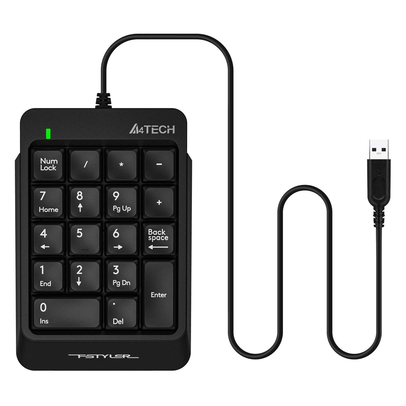 Клавиатура мембранная проводная A4Tech Fstyler FK13P Numpad, чёрная