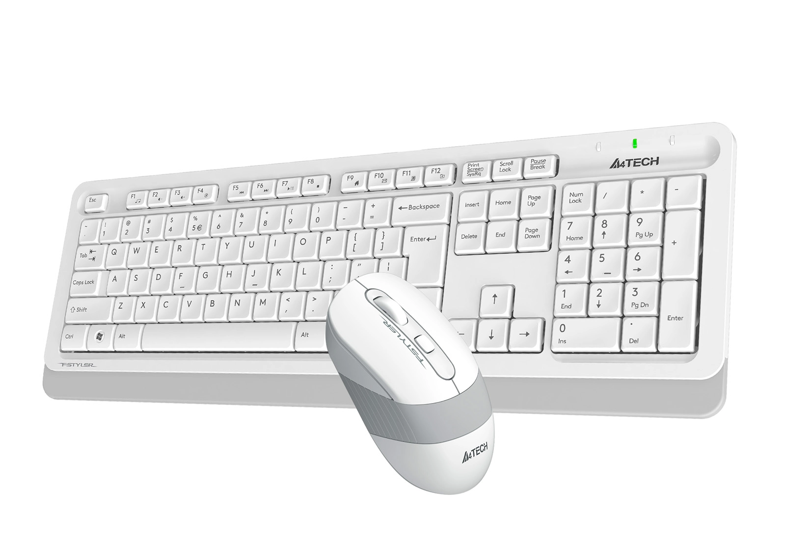 Комплект клавиатура + мышь беспроводной A4Tech Fstyler FG1010S, белый
