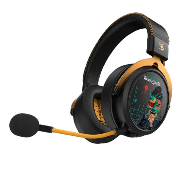 Наушники игровые беспроводные A4Tech Bloody MR595 Renegade Black Mindnight SAVAGE, чёрные