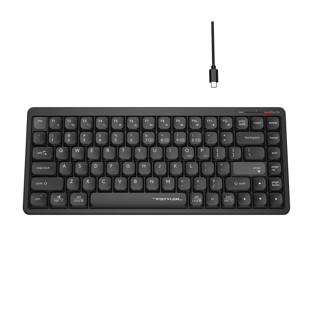 Клавиатура мембранная беспроводная A4Tech Fstyler FBX53C, чёрная