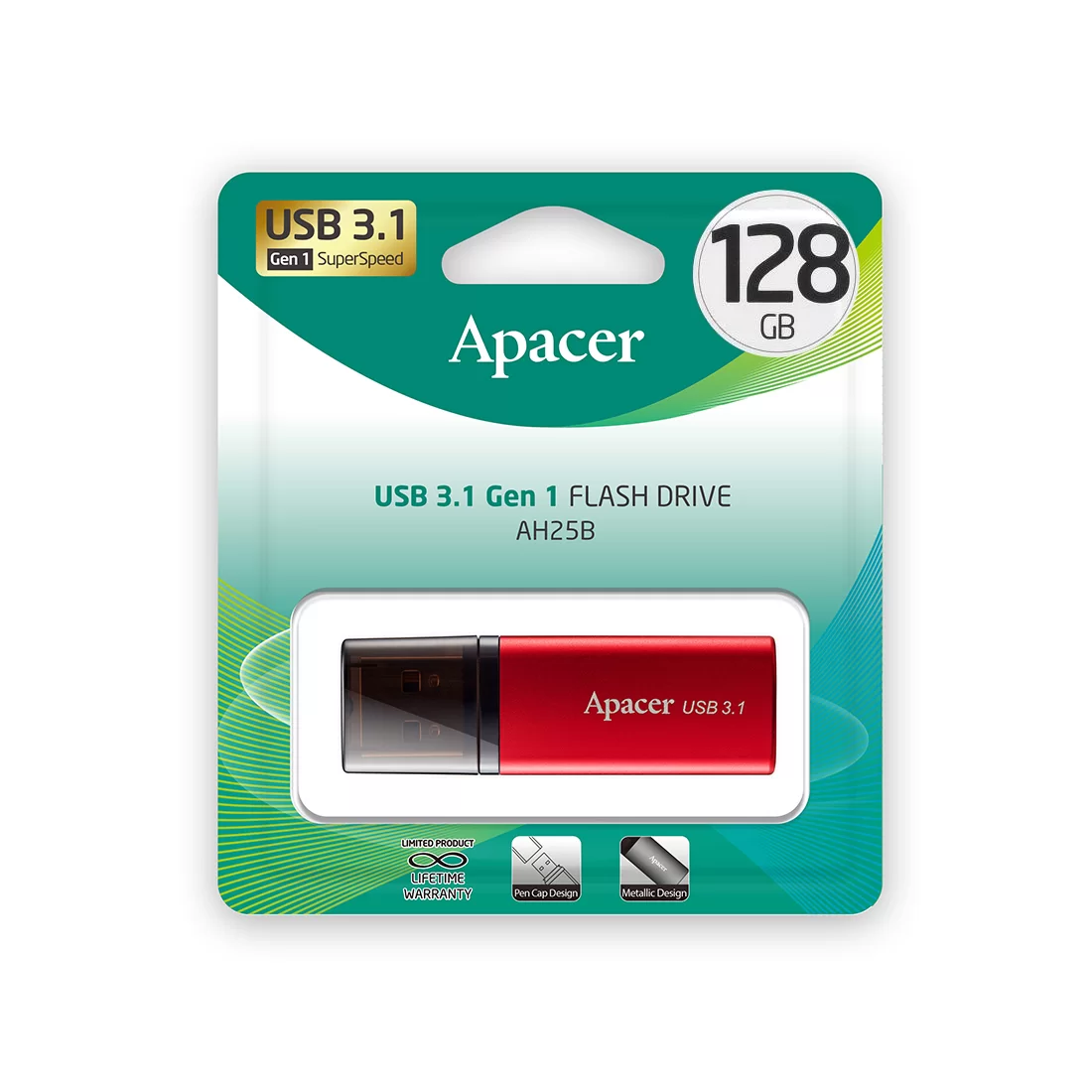 USB-накопитель Apacer AH25B 128GB Красный – купить недорого с доставкой по Алматы и Казахстану
