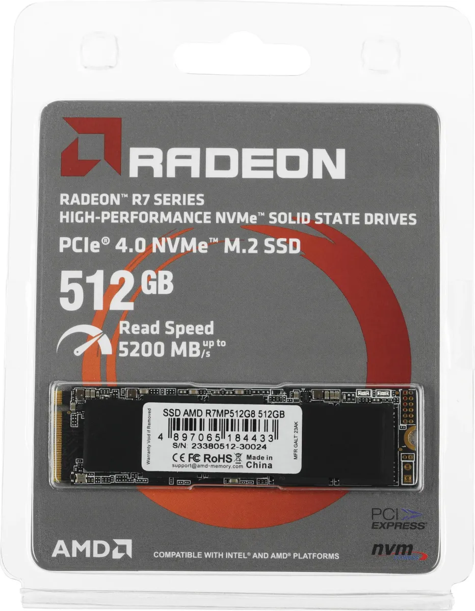 SSD накопитель 512 GB AMD Radeon R7, M.2, PCIe 4.0 (R7MP512G8) фото 4