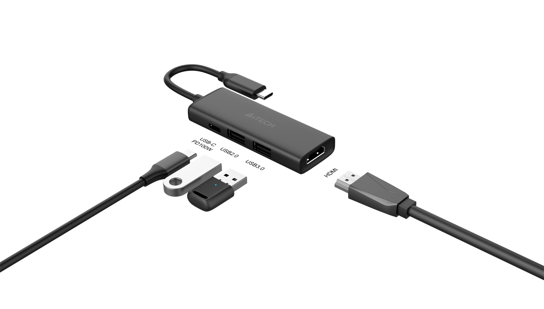 Переходник HDMI — USB-C A4Tech A4Tech DST-40C PD USB USB @30Hz>