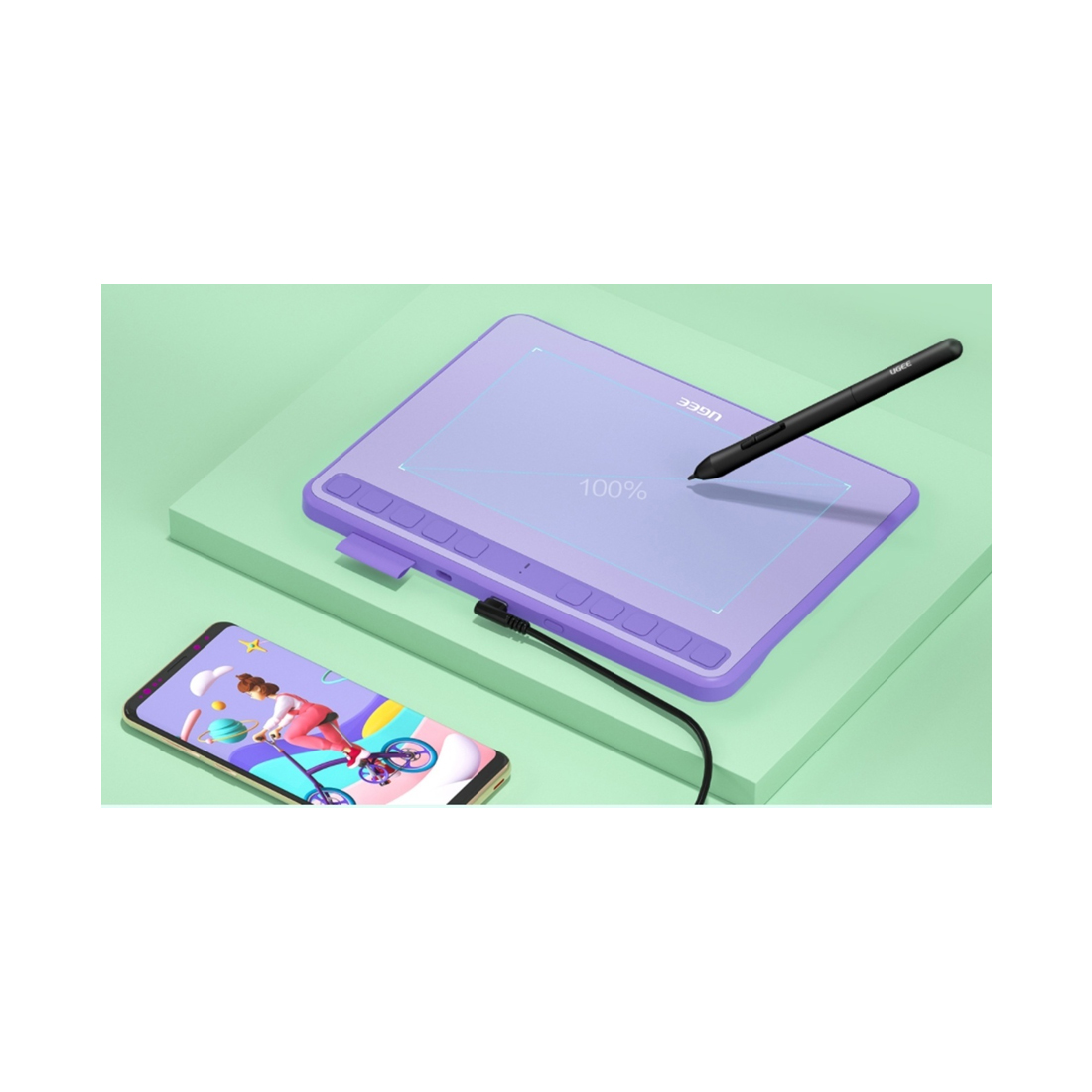 Графический планшет Ugee S640 Purple – купить недорого с доставкой по Алматы и Казахстану