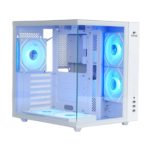 Корпус Wintek Cube pro V909-W TG, ATX midi tower, (без БП), белый